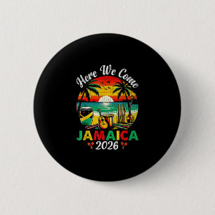 Macaron Rond 5 Cm Nous arrivons Jamaïque 2026 Voyage Filles Famille