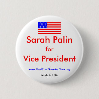 Macaron Rond 5 Cm nous-drapeau, Sarah Palin, pour, P.R. vice… -
