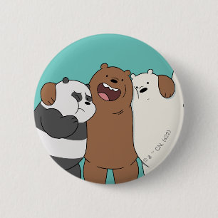 Macaron Rond 5 Cm Nous, Groupe Ours Nus Hug