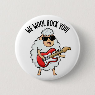 Macaron Rond 5 Cm Nous laine Rock You Mouton drôle de jeu de mots