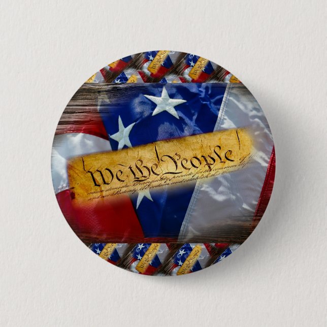 Macaron Rond 5 Cm Nous Le Peuple Drapeau Américain (Devant)