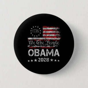 Macaron Rond 5 Cm Nous Le Peuple Obama Président 2028 Vintage Us Dra