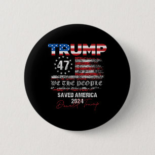 Macaron Rond 5 Cm Nous le peuple Trump a sauvé l'Amérique 47 Préside