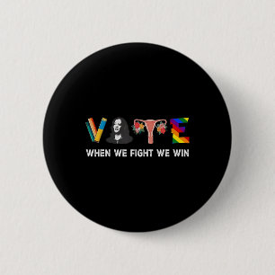 Macaron Rond 5 Cm Nous Luttons Pour Gagner Le Vote Pour Le Président