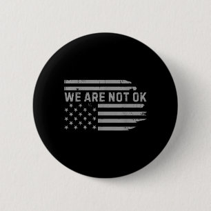 Macaron Rond 5 Cm Nous ne sommes pas ok drapeau américain Ide Down D