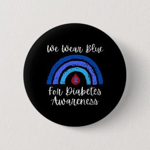 Macaron Rond 5 Cm Nous Portons Bleu pour le Mois de Sensibilisation