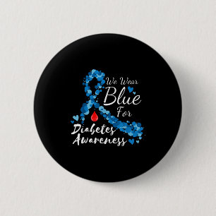 Macaron Rond 5 Cm Nous Portons Du Bleu Pour La Sensibilisation Au Di