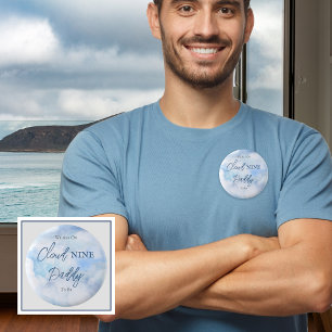 Macaron Rond 5 Cm Nous Sommes Sur Cloud Neuf Blue Boy Baby shower Pa