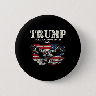 Macaron Rond 5 Cm Nous soutenons l'Amérique Drapeau Américain Trump 