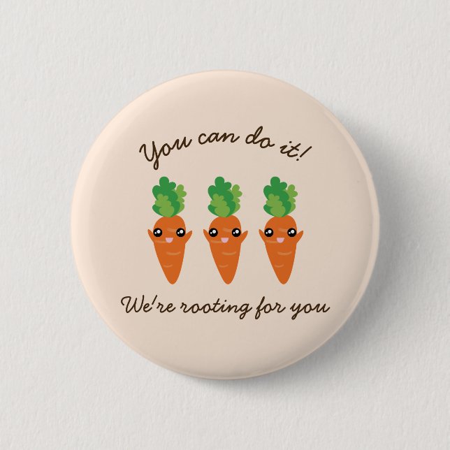 Macaron Rond 5 Cm Nous vous encourageons drôlement les carottes (Devant)