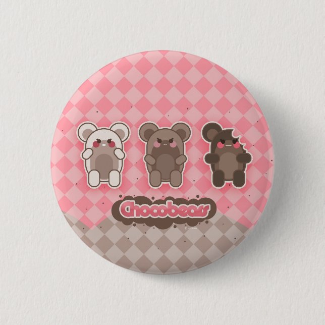 Macaron Rond 5 Cm nouveau bouton de chocobears (Devant)