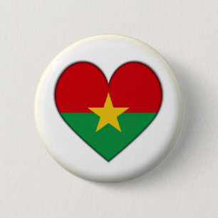 MACARON ROND 5 CM NOUVEAU ! ! - BURKINA FASO COEUR PLAN RETOUR