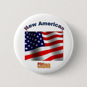 Macaron Rond 5 Cm "Nouveau citoyen américain "