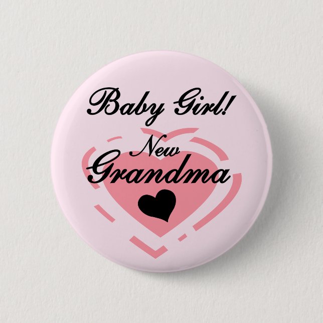 Macaron Rond 5 Cm Nouveau Grand-mère Baby Girl Tshirts et cadeaux (Devant)