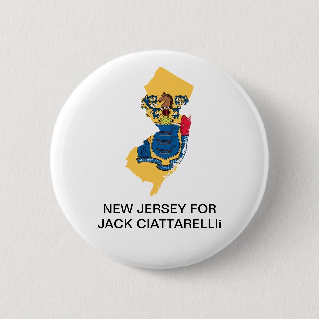 Macaron Rond 5 Cm NOUVEAU JERSEY POUR Jack Ciattarelli GOVERNOR Butt (Devant)