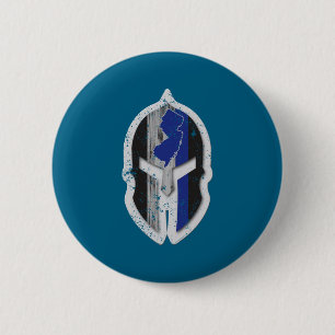 Macaron Rond 5 Cm Nouveau Jersey State Lice Lice Thin Blue Line Spar