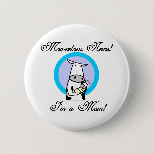 Macaron Rond 5 Cm Nouveau Moo-velous Maman Tshirts et cadeaux