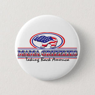 Macaron Rond 5 Cm NOUVEAU-Patriote-Grizzly