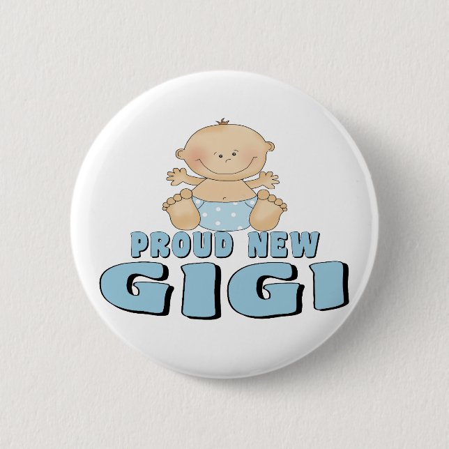 Macaron Rond 5 Cm Nouveau T-shirt fier de Gigi (Devant)