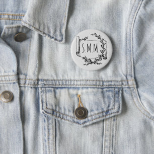 Macaron Rond 5 Cm NOUVEAUTÉ ! Bouton - Défilement des initiales - Aj