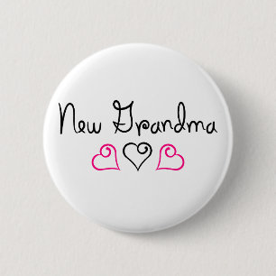 Macaron Rond 5 Cm Nouveaux coeurs de noir de rose de grand-maman