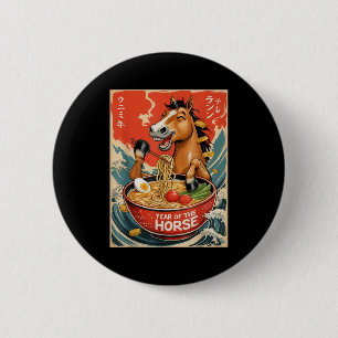 Macaron Rond 5 Cm Nouvel An Chinois du zodiaque de l'année du Cheval