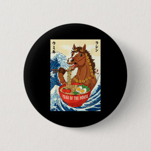 Macaron Rond 5 Cm Nouvel An Chinois du zodiaque de l'année du Cheval