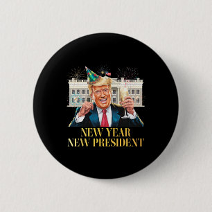 Macaron Rond 5 Cm Nouvel An Nouvel An Nouvel An Drôle Trump Nouvel A