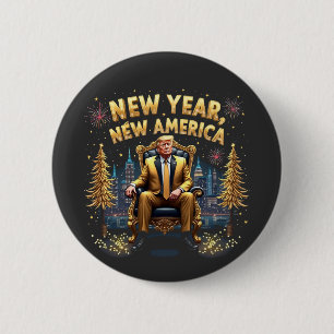 Macaron Rond 5 Cm Nouvel An Nouvelle Amérique Fière Maga Trump Inaug
