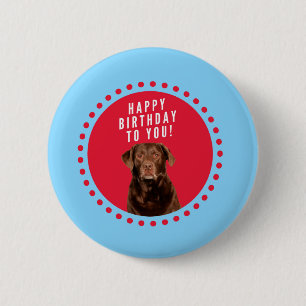 Macaron Rond 5 Cm Nouvel anniversaire joyeux du chien de triever Bro