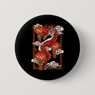 Macaron Rond 5 Cm Nouvelle année chinoise rouge du dragon 2024 Lante