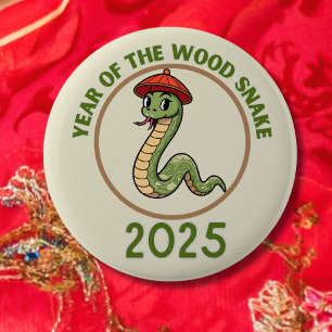 Macaron Rond 5 Cm Nouvelle année du serpent Signe du zodiaque lunair