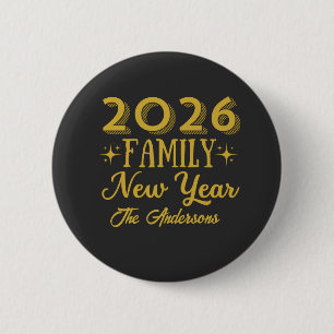 Macaron Rond 5 Cm Nouvelle année familiale personnalisée 2026