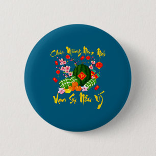 Macaron Rond 5 Cm Nouvelle année lunaire vietnamienne Chuc Mung Nam 