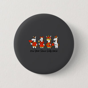 Macaron Rond 5 Cm Nouvelle Année Même Cheval Idiot Drôle Nouvel An L