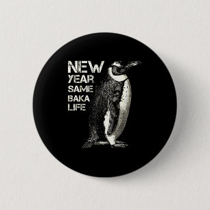 Macaron Rond 5 Cm Nouvelle année même vie de Baka Pingouin Blague Sa