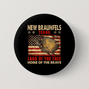 Macaron Rond 5 Cm Nouvelle Braunfels Texas Usa Drapeau 4 Juillet