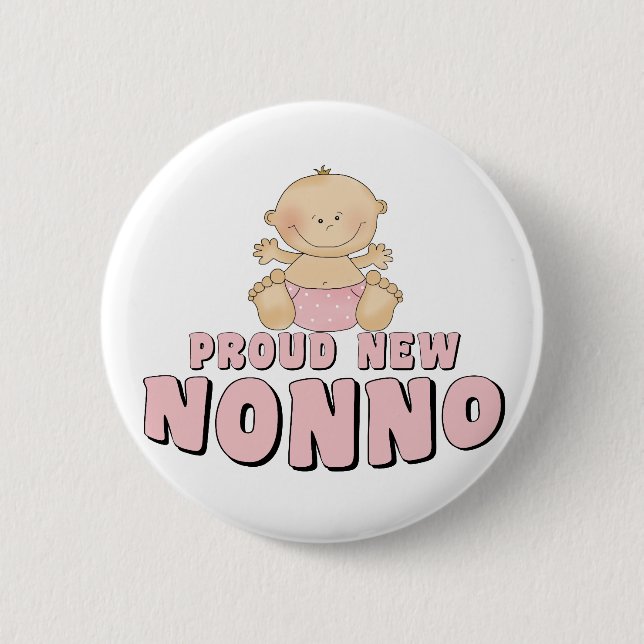Macaron Rond 5 Cm NOUVELLE fille FIÈRE de Nonno (Devant)