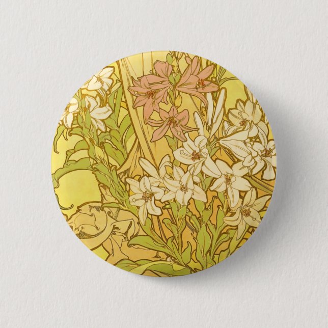 Macaron Rond 5 Cm Nouvelle Lily flowers (Devant)