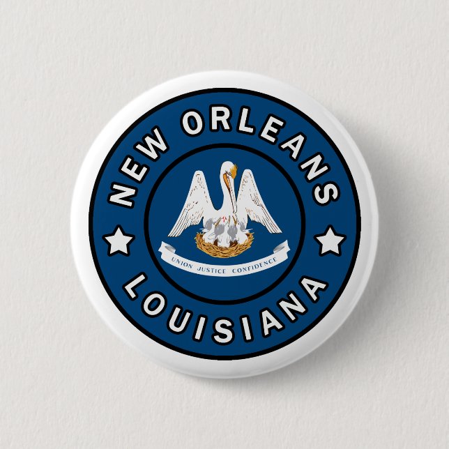 Macaron Rond 5 Cm Nouvelle-Orléans Louisiane (Devant)