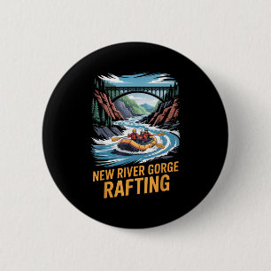 Macaron Rond 5 Cm Nouvelle rivière Gorge Rafting Whitewater Kayak Ou