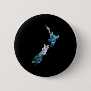 MACARON ROND 5 CM NOUVELLE-ZÉLANDE CARTE PAUA