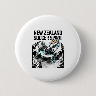 Macaron Rond 5 Cm Nouvelle-Zélande Esprit de Football Squelette Bute