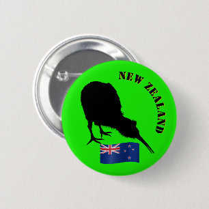 Macaron Rond 5 Cm Nouvelle-Zélande & Kiwi Bird - Design/sacs Kiwi