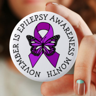 Macaron Rond 5 Cm Novembre est le mois de la sensibilisation à l'épi