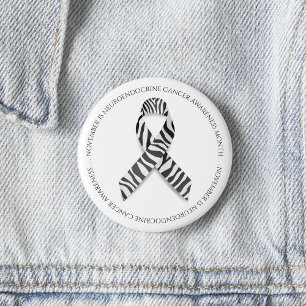 Macaron Rond 5 Cm Novembre est le Mois du Cancer Neuroendocrinien Zè