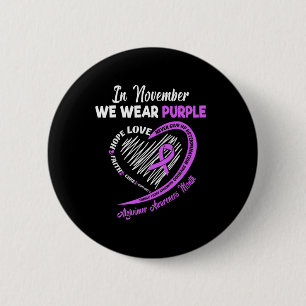 Macaron Rond 5 Cm Novembre Nous Portons Le Ruban Violet Alzheimerhei