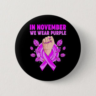 Macaron Rond 5 Cm Novembre Nous Portons Violet Alzheimer Sensibilisa