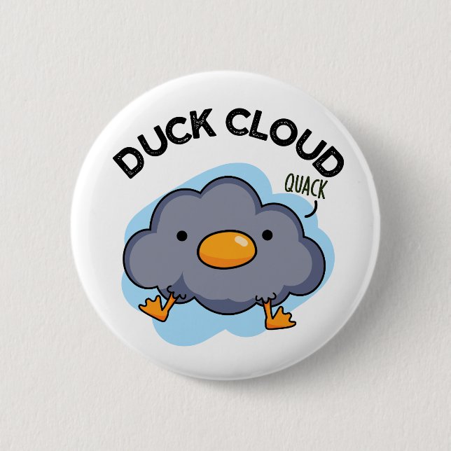 Macaron Rond 5 Cm Nuage de canard amusant Plume météorologique (Devant)