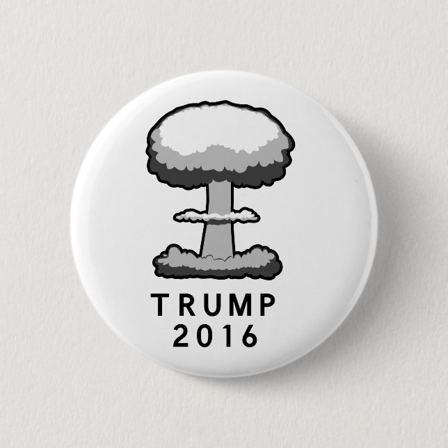 Macaron Rond 5 Cm Nuage de champignon nucléaire Trump 2016 (Devant)